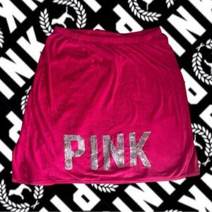 RARE Vintage Y2K VS PINK Hot Pink Sequin BLING Wearable Towel Swim Cover Up M/L